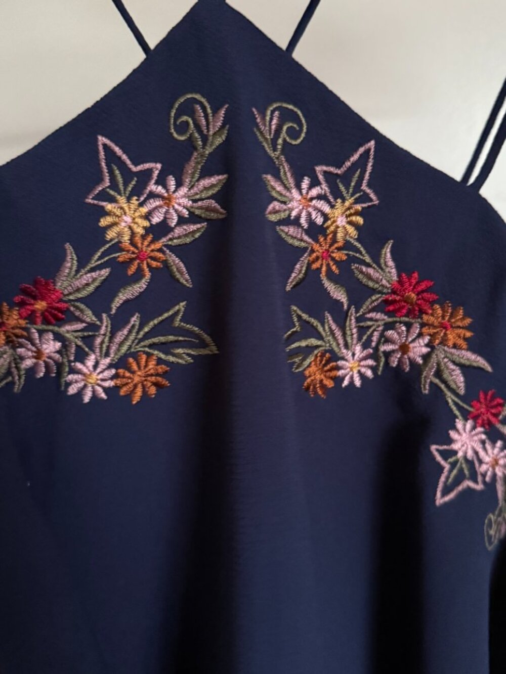 Francesca's Navy Blue Floral Romper